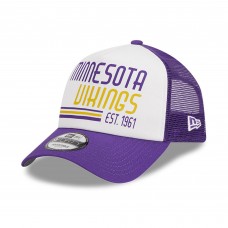 Бейсболка Minnesota Vikings New Era Stacked A-Frame Trucker 9FORTY - White/Purple