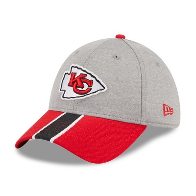 Бейсболка Kansas City Chiefs New Era Striped 39THIRTY - Heather Gray/Red