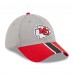 Бейсболка Kansas City Chiefs New Era Striped 39THIRTY - Heather Gray/Red