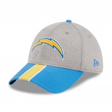 Бейсболка Los Angeles Chargers New Era Striped 39THIRTY - Heather Gray/Powder Blue