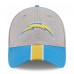 Бейсболка Los Angeles Chargers New Era Striped 39THIRTY - Heather Gray/Powder Blue