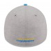 Бейсболка Los Angeles Chargers New Era Striped 39THIRTY - Heather Gray/Powder Blue