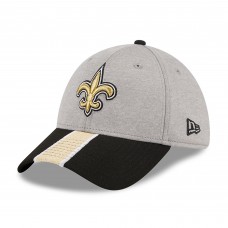 Бейсболка New Orleans Saints New Era Heather Gray/Black Striped 39THIRTY Flex