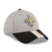 Бейсболка New Orleans Saints New Era Heather Gray/Black Striped 39THIRTY Flex