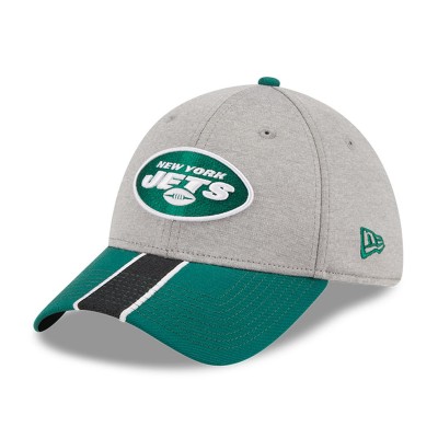 Бейсболка New York Jets New Era Striped 39THIRTY - Heather Gray/Green