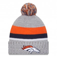 Шапка с помпоном Denver Broncos New Era Cuffed Knit - Heather Gray