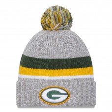Шапка с помпоном Green Bay Packers New Era Cuffed Knit - Heather Gray