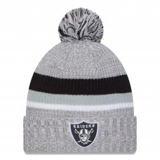 Шапка с помпоном Las Vegas Raiders New Era Cuffed Knit - Heather Gray