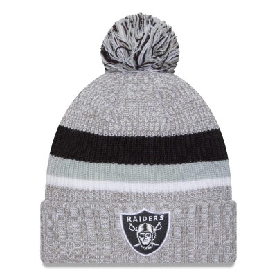 Шапка с помпоном Las Vegas Raiders New Era Cuffed Knit - Heather Gray
