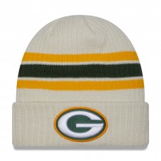 Шапка Green Bay Packers New Era Team Stripe Cuffed Knit - Cream