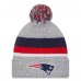 Шапка с помпоном New England Patriots New Era Cuffed Knit - Heather Gray