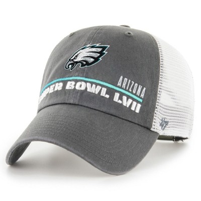 Бейсболка Philadelphia Eagles 47 Super Bowl LVII Mesa Trucker Clean Up - Charcoal