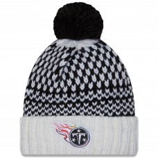 Женская Tennessee Titans New Era Black/White 2023 NFL Crucial Catch Cuffed Pom Knit Hat