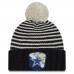 Женская Dallas Cowboys New Era Black 2023 Salute To Service Cuffed Pom Knit Hat