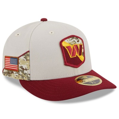 Бейсболка Washington Commanders New Era 2023 Salute To Service Low Profile 59FIFTY - Stone/Burgundy