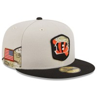 Cincinnati Bengals New Era 2023 Salute To Service 59FIFTY Fitted Hat - Stone/Black