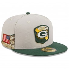 Бейсболка Green Bay Packers New Era 2023 Salute To Service 59FIFTY - Stone/Green