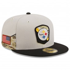 Бейсболка Pittsburgh Steelers New Era 2023 Salute To Service 59FIFTY - Stone/Black