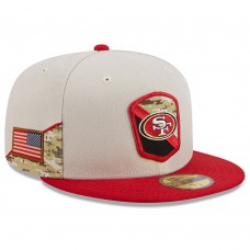 Бейсболка San Francisco 49ers New Era 2023 Salute To Service 59FIFTY - Stone/Scarlet