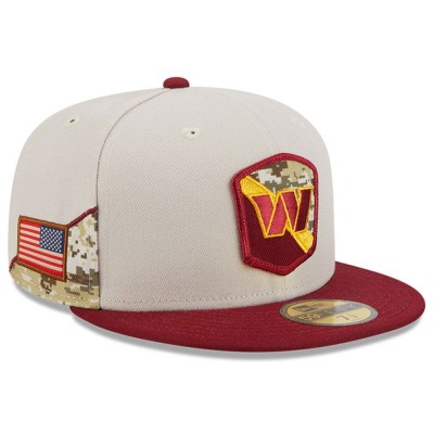 Бейсболка Washington Commanders New Era 2023 Salute To Service 59FIFTY - Stone/Burgundy
