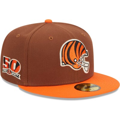 Бейсболка Cincinnati Bengals New Era Harvest 50th Anniversary 59FIFTY Fitted - Brown/Orange