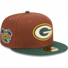 Бейсболка Green Bay Packers New Era Harvest Super Bowl XXXI 59FIFTY - Brown/Green