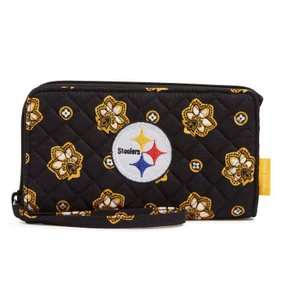 Женская кошелёк-браслет Pittsburgh Steelers Vera Bradley RFID Front-Zip