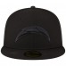 Бейсболка Los Angeles Chargers New Era Black on Black 59FIFTY