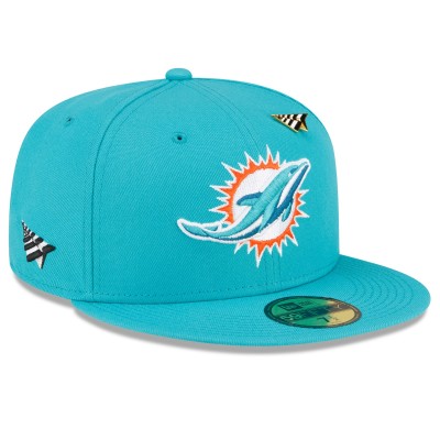 Бейсболка Miami Dolphins New Era x Paper Planes Aqua 59FIFTY Fitted