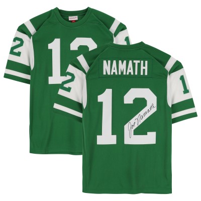 Joe Namath New York Jets Autographed Fanatics Authentic Kelly Green Mitchell & Ness Authentic Jersey