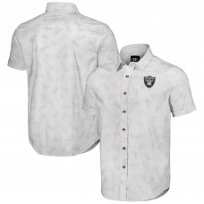Las Vegas Raiders NFL x Darius Rucker Collection by Fanatics Woven Short Sleeve Button Up Shirt - White