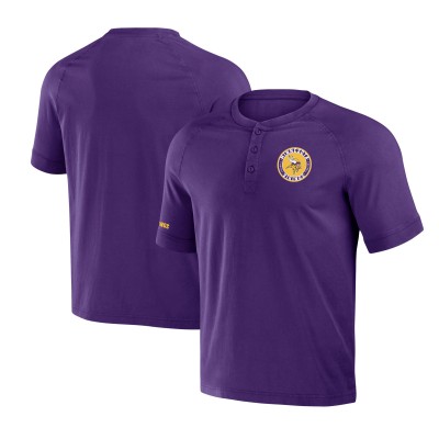 Футболка Minnesota Vikings NFL x Darius Rucker Collection by Fanatics Washed Raglan Henley - Purple