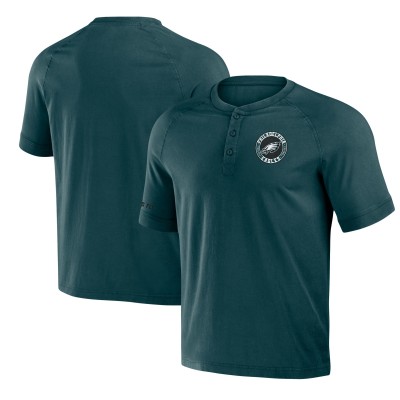 Футболка Philadelphia Eagles NFL x Darius Rucker Collection by Washed Raglan Henley - Midnight Green