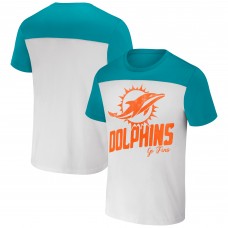 Футболка Miami Dolphins NFL x Darius Rucker Collection by Fanatics Colorblocked - White/Aqua