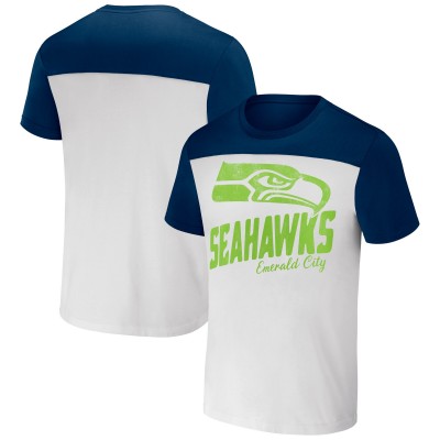 Футболка Seattle Seahawks NFL x Darius Rucker Collection by Fanatics Colorblocked - White/College Navy