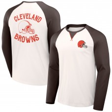 Футболка Cleveland Browns NFL x Darius Rucker Collection by Fanatics Long Sleeve Raglan - Cream/Brown