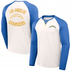 Футболка Los Angeles Chargers NFL x Darius Rucker Collection by Fanatics Long Sleeve Raglan - Cream/Powder Blue