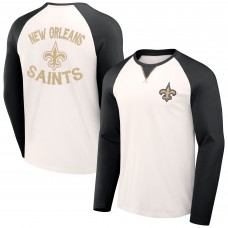 Футболка New Orleans Saints NFL x Darius Rucker Collection by Fanatics Long Sleeve Raglan - Cream/Black