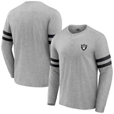 Футболка с длинным рукавом Las Vegas Raiders NFL x Darius Rucker Collection by Fanatics Henley - Heather Gray