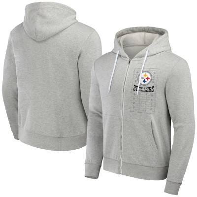 Pittsburgh Steelers NFL x Darius Rucker Collection by Fanatics Heather Gray Domestic Full-Zip Hoodie