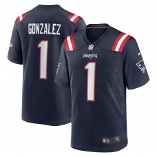 Игровая джерси Christian Gonzalez New England Patriots Nike 2023 NFL Draft First Round Pick - Navy