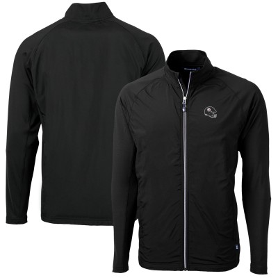 Pittsburgh Steelers Cutter & Buck Black Helmet Adapt Eco Knit Hybrid Recycled Full-Zip Jacket