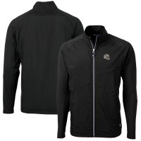 New Orleans Saints Cutter & Buck Helmet Adapt Eco Knit Hybrid Recycled Full-Zip Jacket - Black