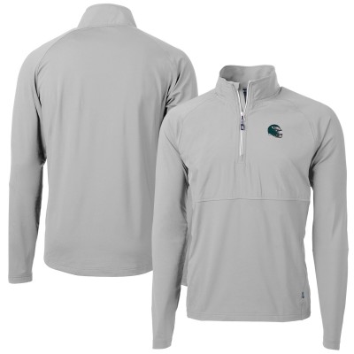 Кофта с длинным рукавом на короткой молнии Philadelphia Eagles Cutter & Buck Helmet Adapt Eco Knit Hybrid Recycled- Silver