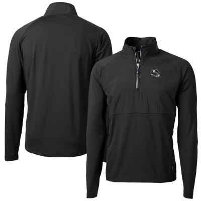 Pittsburgh Steelers Cutter & Buck Black Helmet Adapt Eco Knit Hybrid Recycled Quarter-Zip Pullover Top