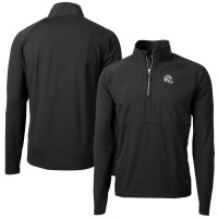 Miami Dolphins Cutter & Buck Black Helmet Adapt Eco Knit Hybrid Recycled Quarter-Zip Pullover Top
