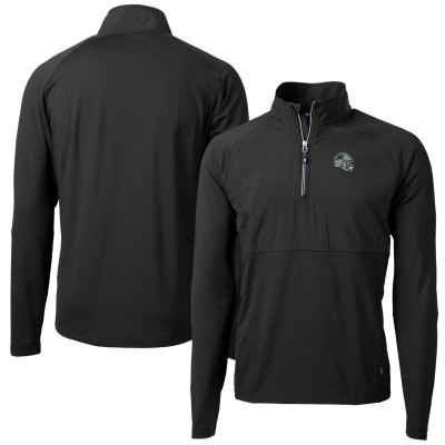 Кофта на короткой молнии Carolina Panthers Cutter & Buck Helmet Adapt Eco Knit Hybrid Recycled - Black