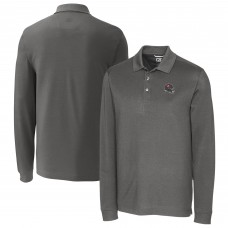 Поло Tampa Bay Buccaneers Cutter & Buck Helmet Advantage Tri-Blend Pique Long Sleeve - Gray
