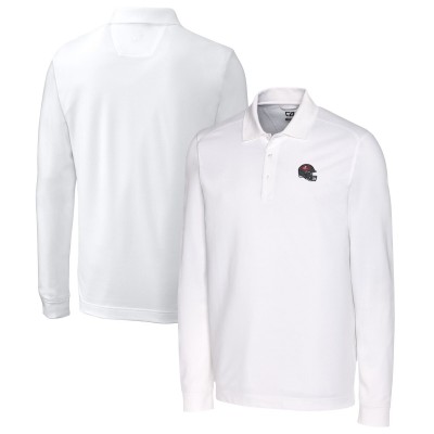 Поло Tampa Bay Buccaneers Cutter & Buck Helmet Advantage Tri-Blend Pique Long Sleeve - White