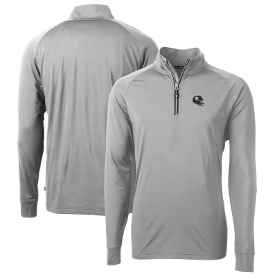 Pittsburgh Steelers Cutter & Buck Silver Helmet Adapt Eco Knit Stretch Recycled Quarter-Zip Pullover Top